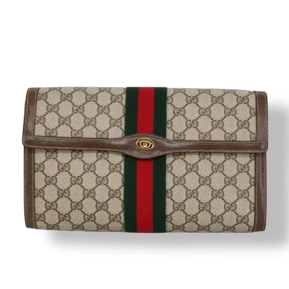 Gucci Large Ophidia Sherry Line Supreme GG Monogram Clutch - Picture 4 of 14